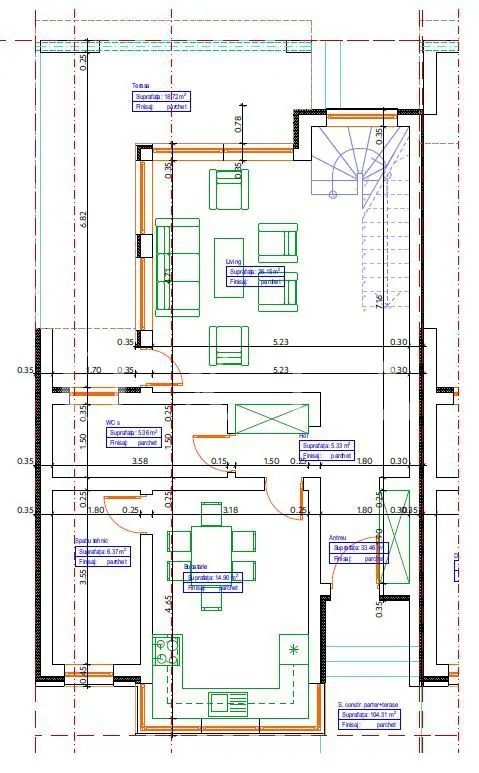 1/2 duplex, ocupabil imediat, perete dublu intre case !