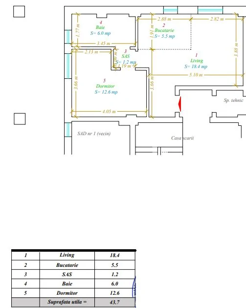 2 Camere – Sud Plaza – Disponibil Imediat