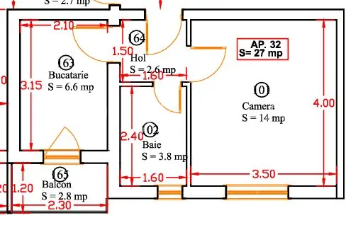 Giroc, Central, Apartament cu o camera, Bucatarie inchisa