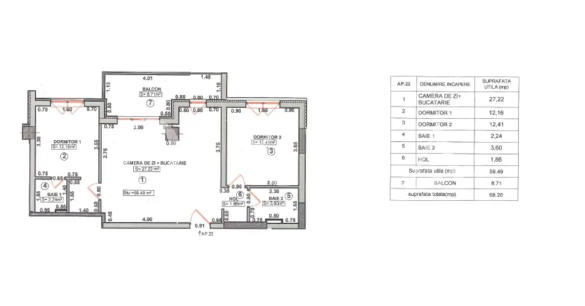 Eso – 3 Camere – Etaj Intermediar