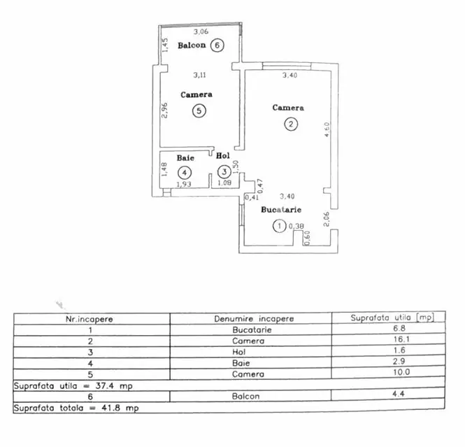 Gheorghe Lazar – 2 Camere – Etaj Intermediar
